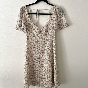 UO Spring Shower Chiffon Tie-Back Mini Dress